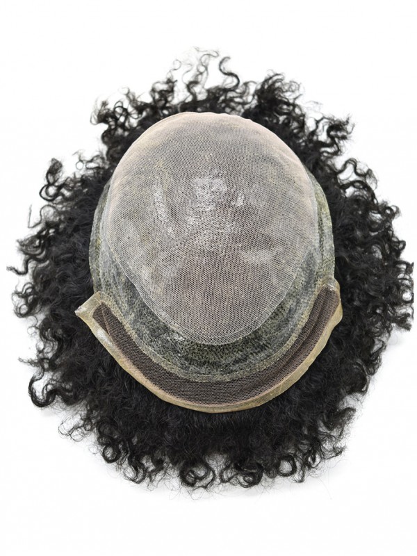 Afro-B Lace Front Afro Mens Toupee African American Hair Replacement System