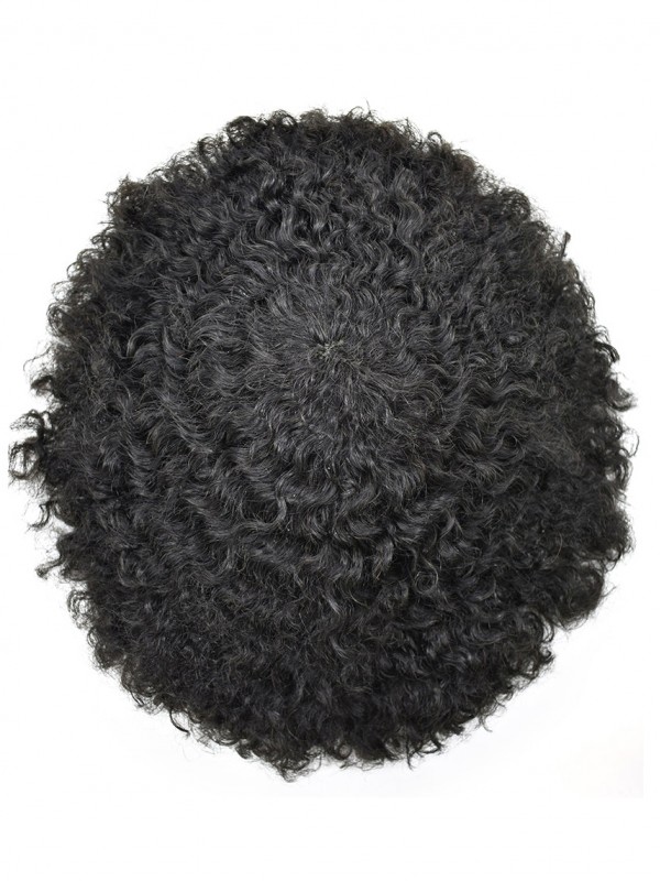 Afro-B Lace Front Afro Mens Toupee African American Hair Replacement System