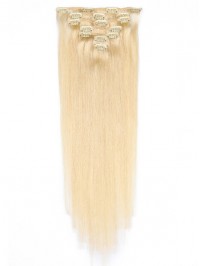 Blonde Long Straight Clip In Extension