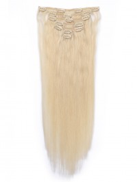 Blonde Long Straight Clip In Extension