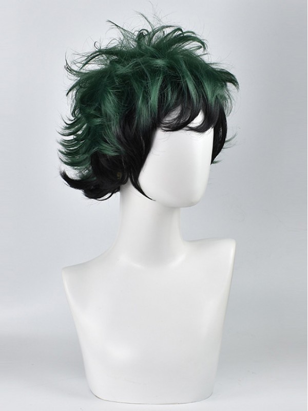 My Hero Academy Little Hero Green Valley Dual-Color Capless Synthetic Cosplay Wigs 10 Inches