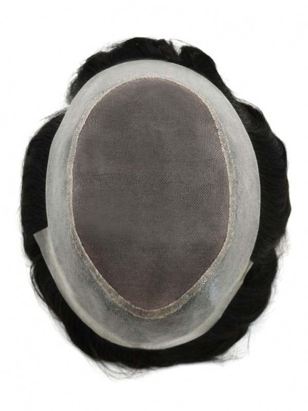 TS1 Fine Mono Mens Toupee Human Hair Thin Skin Hair Replacement System