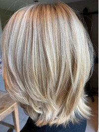 Medium Layered Human Hair Bob Wigs