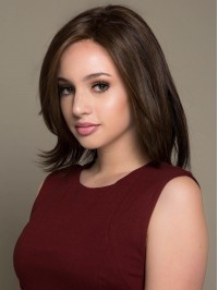 12" Layered Capless Human Hair Wigs With Bangs