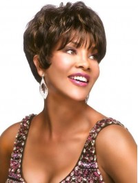 8" Brown Capless Human Hair Wig