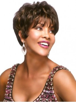 8" Brown Capless Human Hair Wig