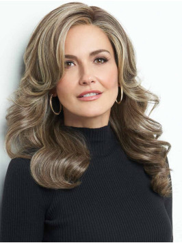 Long Glamorous 22" Layered Wavy Human Hair La...