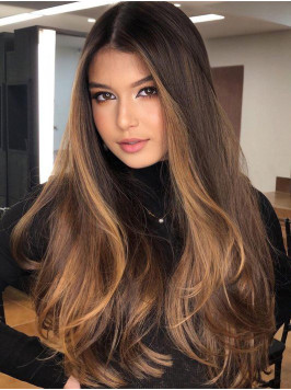 Long Wigs Without Bangs Cappless Human Hair Wigs