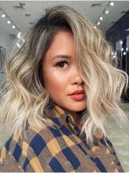 14" Blonde Full Lace Human Hair Wigs Without ...