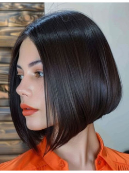 Black Bob Capless Real Human Hair Wigs 10" Ch...