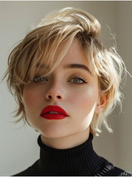 Short Wigs 6" Straight Monofilament Blonde 10...