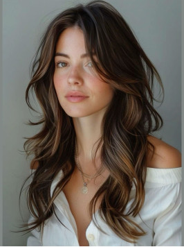 Long Ombre/2 Tone Wavy Layered 16" Capless Wi...