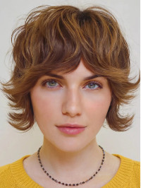 Short Bob Wigs 8" Wavy Remy Human Hair Capless Wigs
