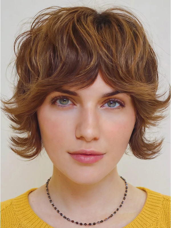 Short Bob Wigs 8" Wavy Remy Human Hair Capless Wigs