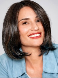 Dark Hair Wigs Straight Capless 12" Synthetic Wigs