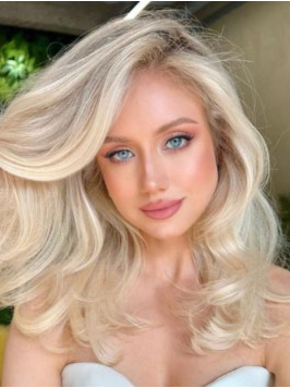 Long Lace Front 16" Layered Synthetic Platinu...