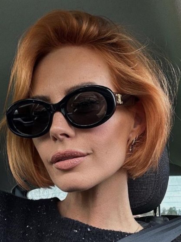 Short Copper Synthetic 10" Bobs Straight Monofiament Wigs