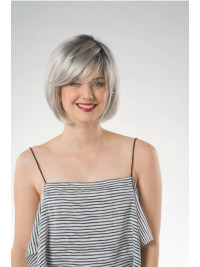 Short Bobs Grey 10" Synthetic Capless Wigs