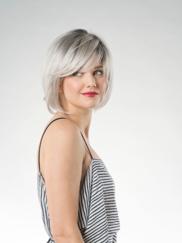 Short Bobs Grey 10" Synthetic Capless Wigs