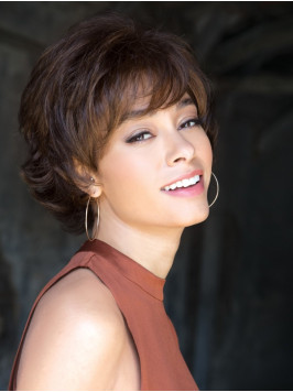 Natural 8" Layered Capless Synthetic Wigs