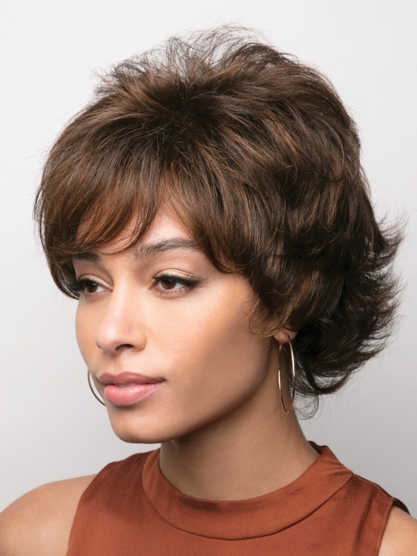 Natural 8" Layered Capless Synthetic Wigs