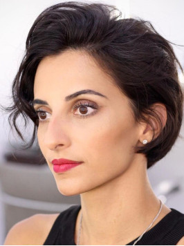 Short Bobs Synthetic 8" Straight Lace Front W...