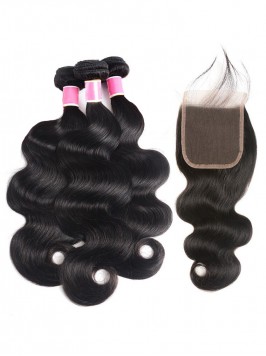 Body Wave 3 Bundles With Lace Closure Unprocessed ...