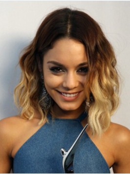 Two-Tone Central Parting Wavy Lace Front Medium Hu...