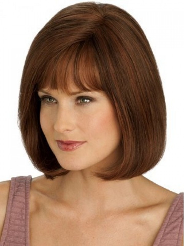 Medium Full Lace Straight Human Wigs