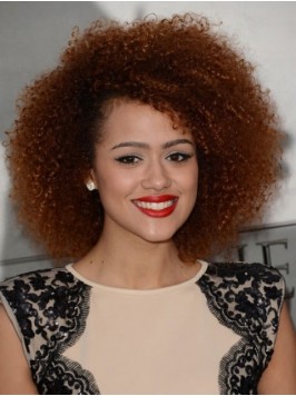 Afro-Hair Medium Curly Capless Human Hair Wig With...