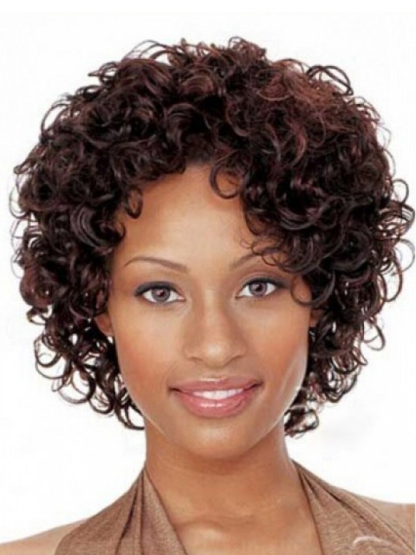Afro-Hair Short Curly Capless Human Hair Wigs 8 Inches