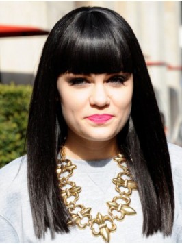 Jessie J Long Straight Capless Human Hair Wigs Wit...