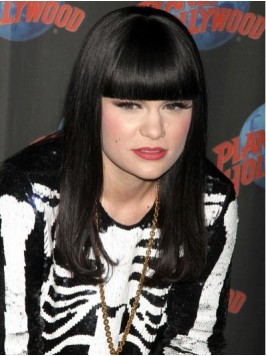 Jessie J Long Straight Human Hair Capless Wigs Wit...