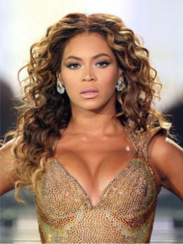 Beyonce Central Parting Long Wavy Lace Front Human Hair Wigs