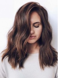 Long Wavy Capless Synthetic Wigs With Side Bangs 18 Inches