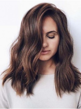 Long Wavy Capless Synthetic Wigs With Side Bangs 1...