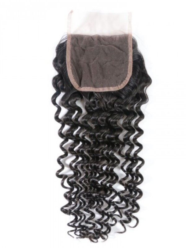 Virgin Hair Closure Free Part Deep Wave Lace Closure