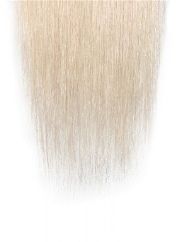 613 Blonde 4x4 Straight Virgin Human Hair Lace Closure Free Part