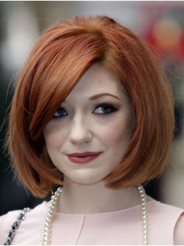 150% Density Short Straight Bob Style Capless Huma...