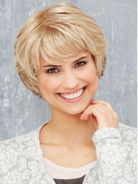 Blonde Straight Short Bob Synthetic Capless Wigs